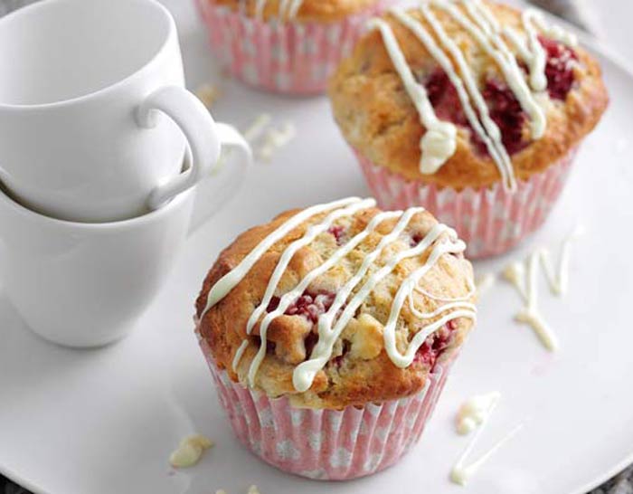 Raspberry White Chocolate Muffins