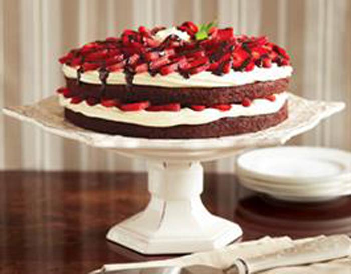 Strawberry Brownie Torte